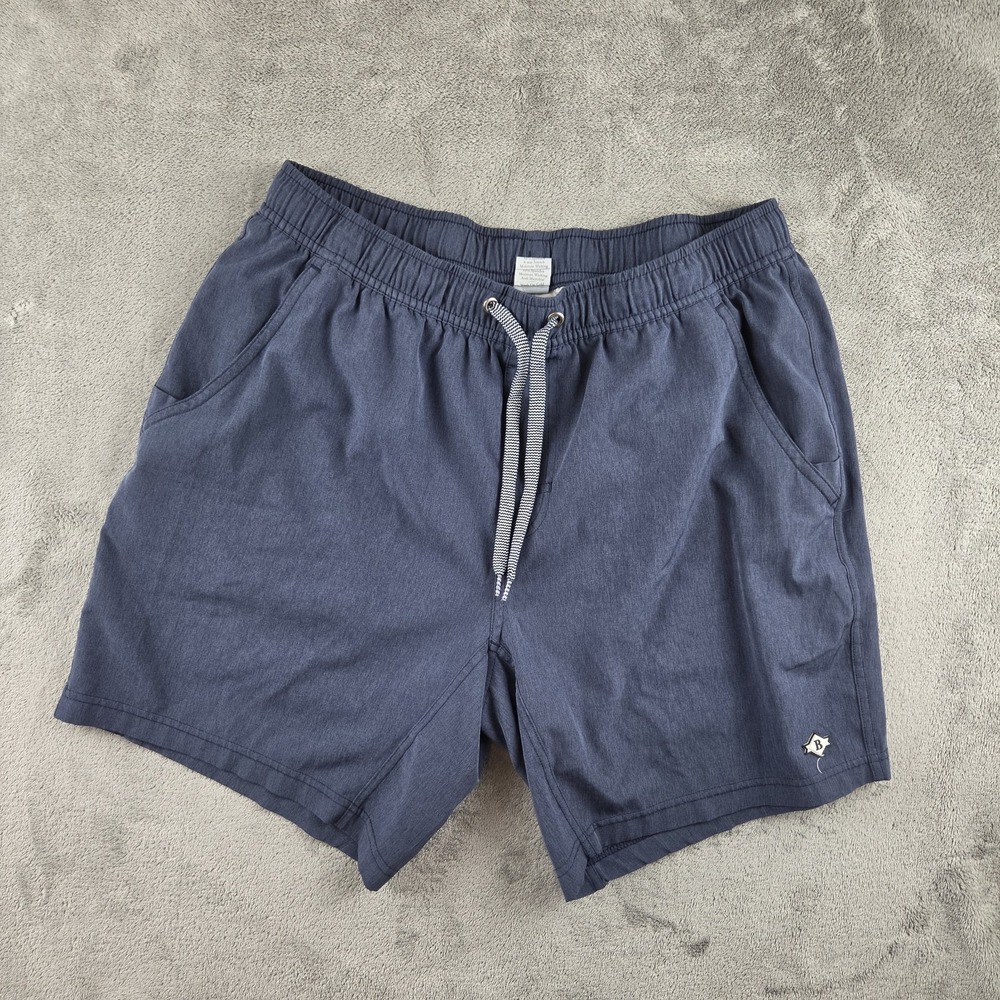 Burlebo 4-Way Stretch Lined Athletic Hybrid Blue Shorts Mens Medium Pockets